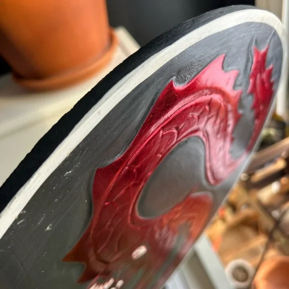 Vintage 15.75" Red and Black Dragon Fantasy Whimsy Wall Art Handcarved - Picture 8 of 16